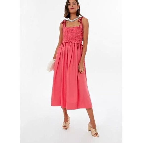 Ulla Johnson Dresses & Skirts - Ulla Johnson Akshara Midi Dress in Honeysuckle Pink Poplin Cotton Size 6